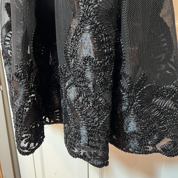 MAJE - BLACK EMBROIDERED DRESS with Mesh Overlay Size 2-4 US, Size 1 EU - Picture 7 of 14